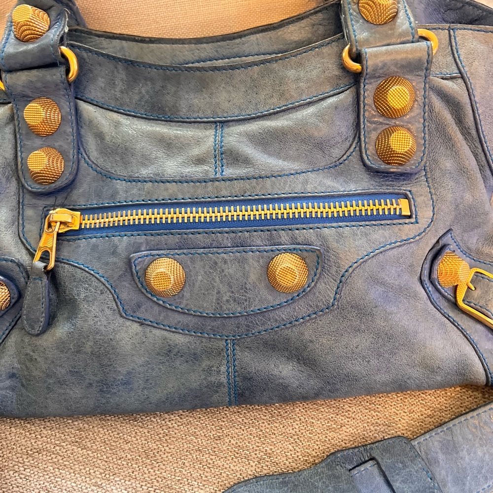 Balenciaga Vintage Le City Part Time Blue Leather Bag - Picture 14 of 15